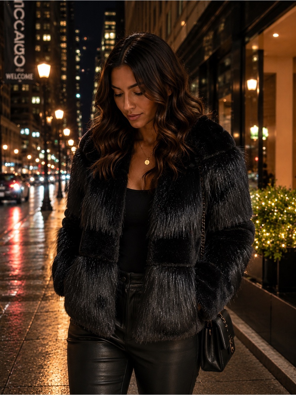 Black Faux Fur Teddy Jacket — Vera Moda